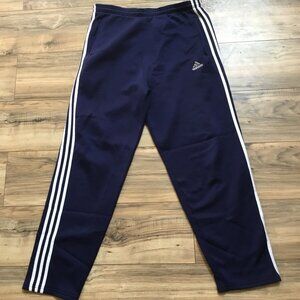 ADIDAS Men's Activewear Athletic Three Stripped Sweatpants Classic  Navy Blue M